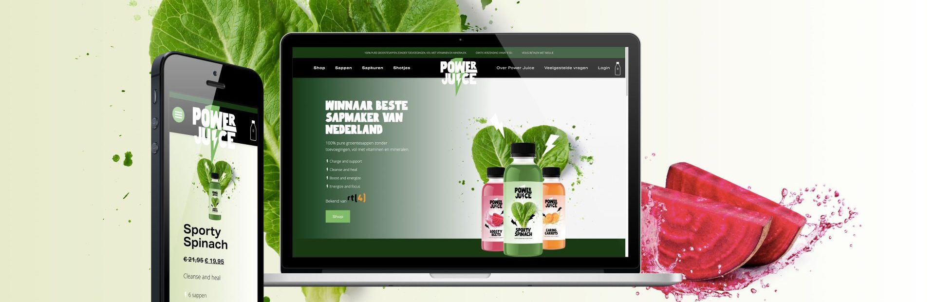 Nieuwe huisstijl en website voor Power Juice